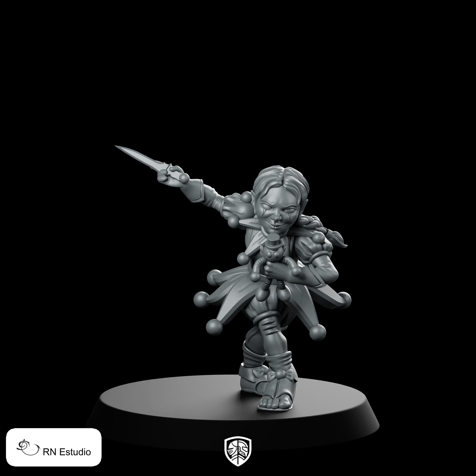 Portia Assassin Jester Miniature Resin Rogue Trickster