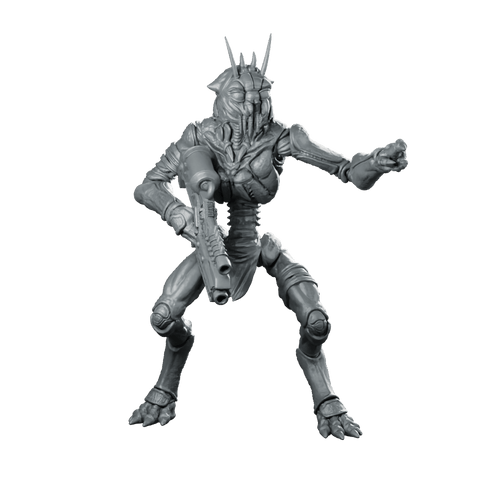 Prawn Outlander Rebel Fighter 3 Miniature Alien Gunner - Papsikels Miniatures - We Print Miniatures