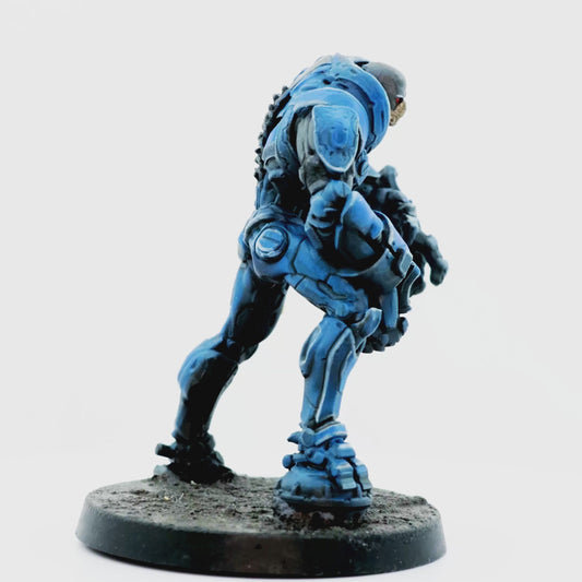 Cyborgpunk Bald Heavy Goon Aggro Crusher Miniature