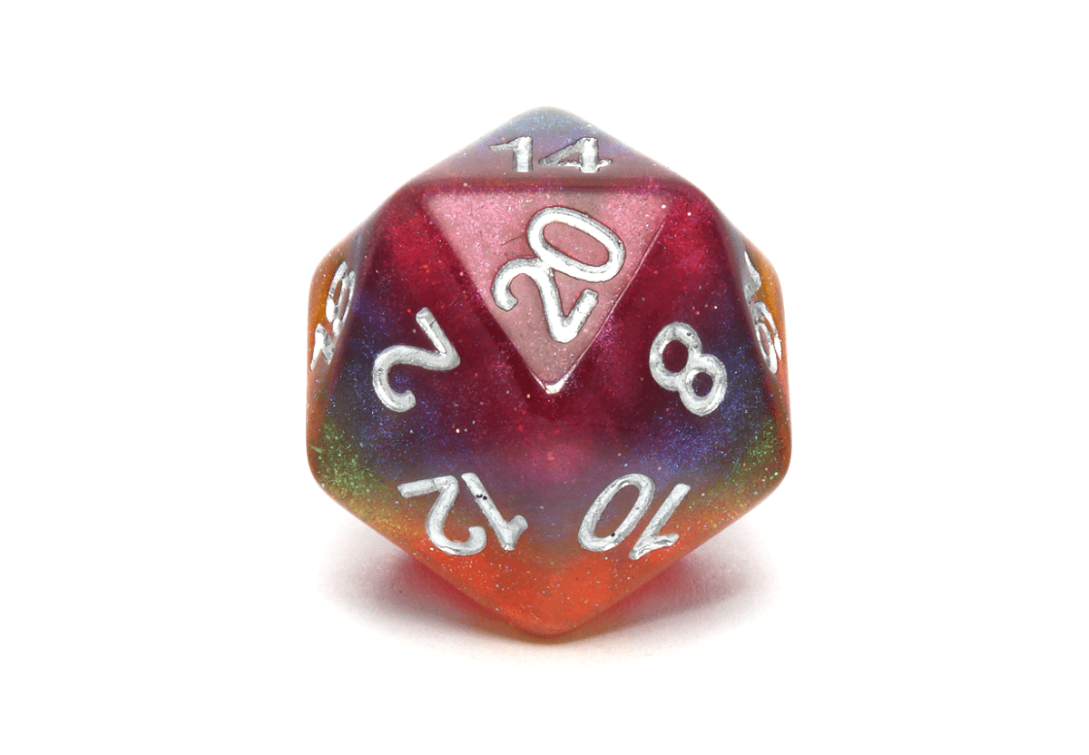 Pride Dice | Glitter Rainbow Flag - DiceRoll UK - We Print Miniatures