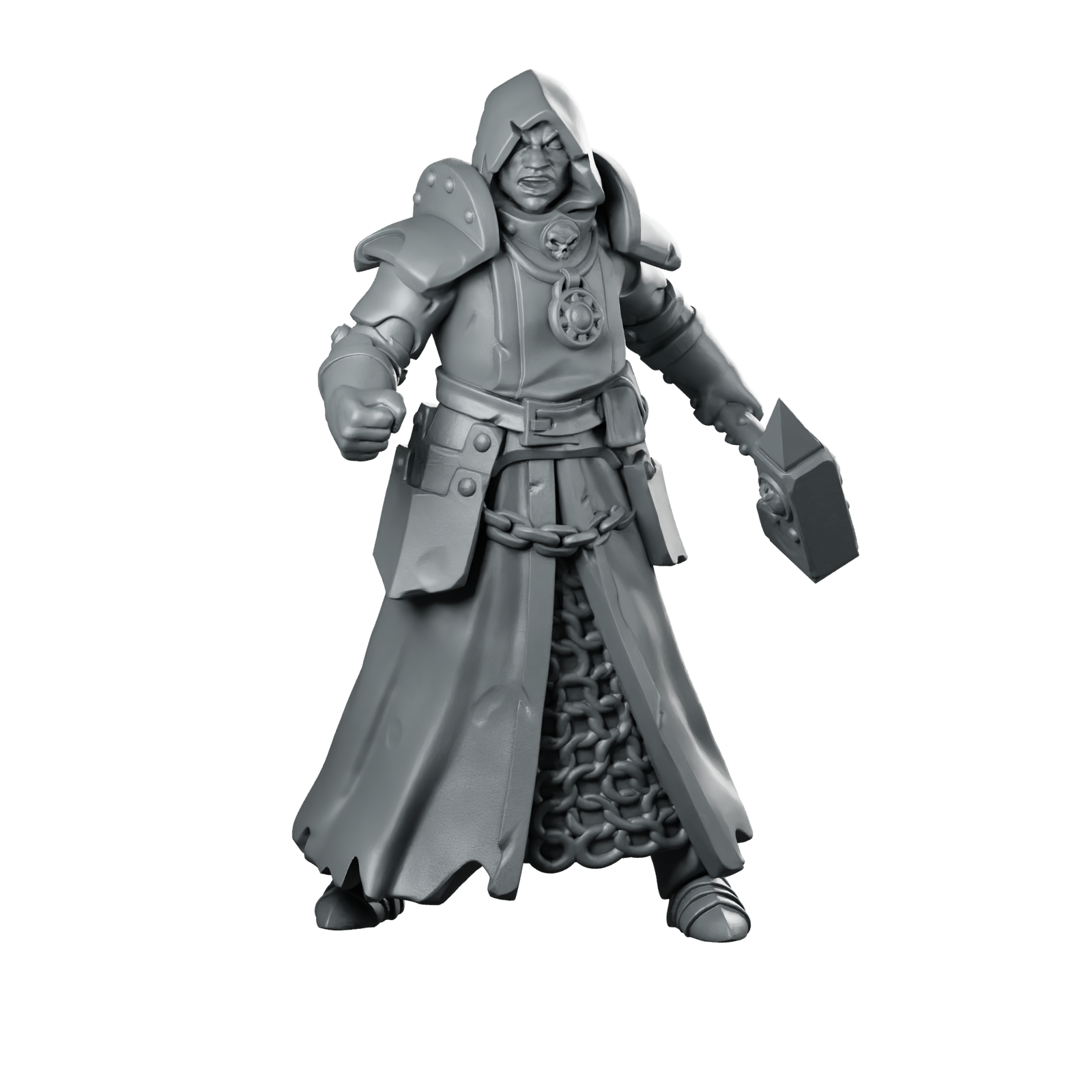Priest Fight 2 Miniature Armoured Knight Swordsman Miniature 360 Spin 01