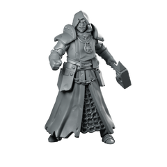 Priest Fight 2 Miniature Armoured Knight Swordsman Miniature 360 Spin 01