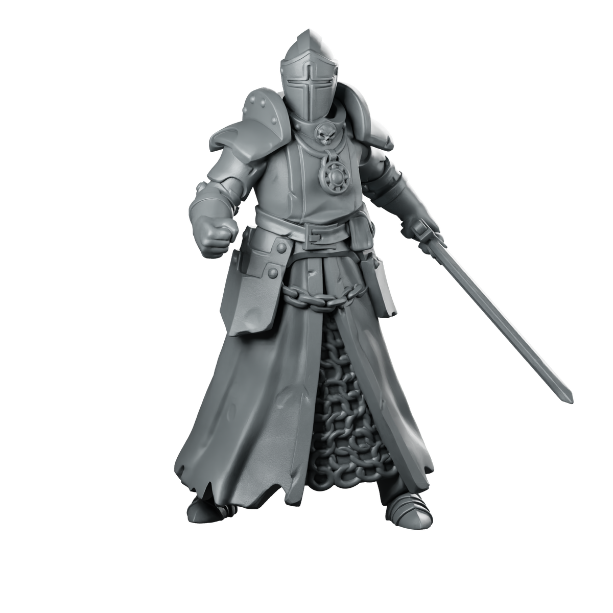 Priest Fight 2 Miniature Armoured Knight Swordsman Miniature 360 Spin 01