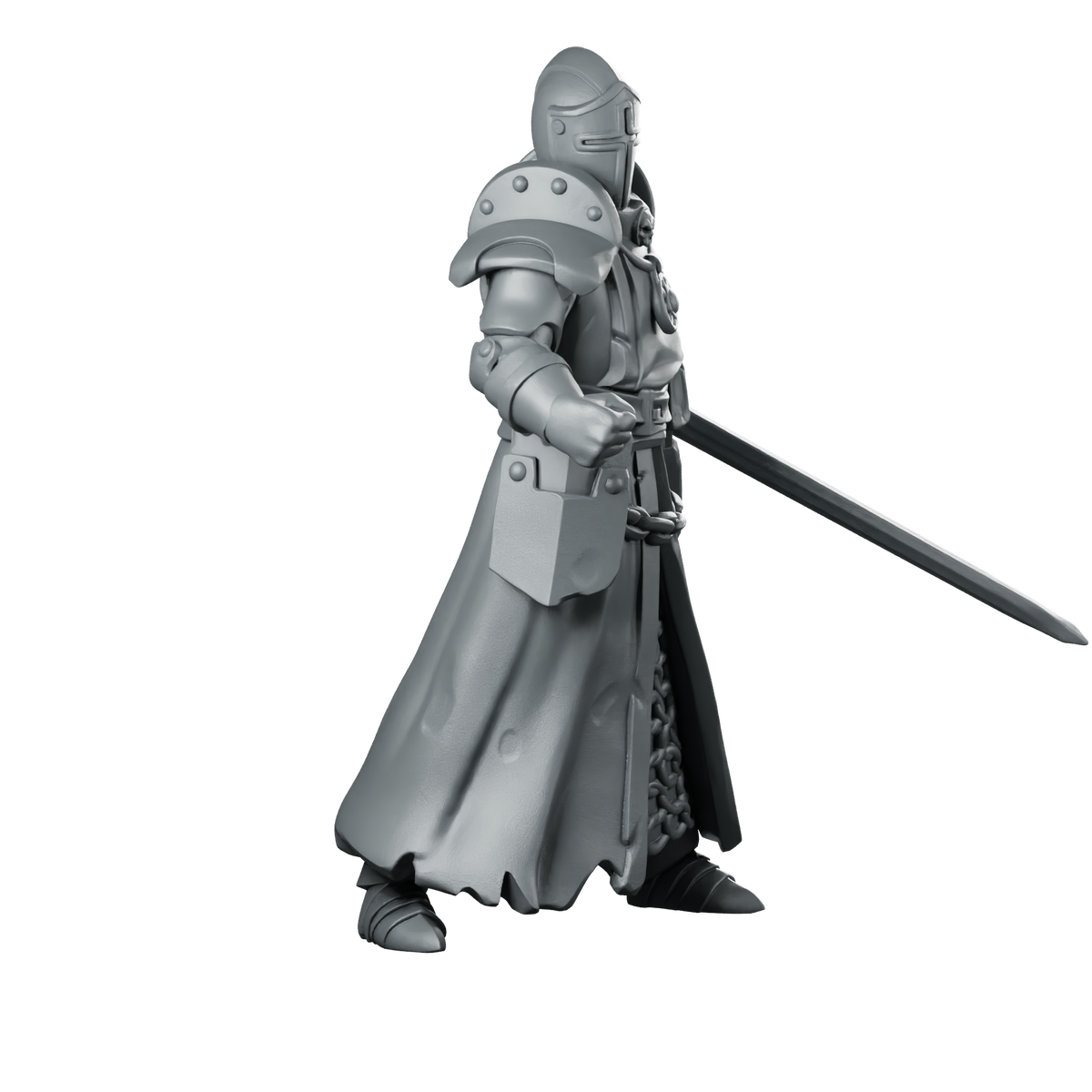 Priest Fight 2 Miniature Armoured Knight Swordsman Miniature 360 Spin 02