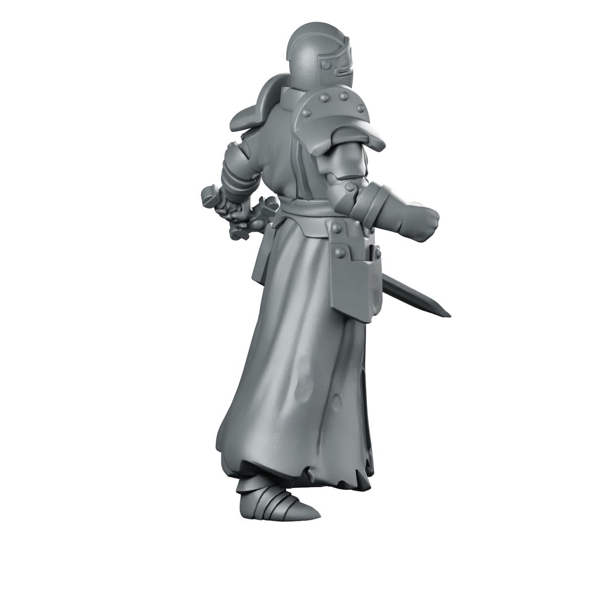 Priest Fight 2 Miniature Armoured Knight Swordsman Miniature 360 Spin 03