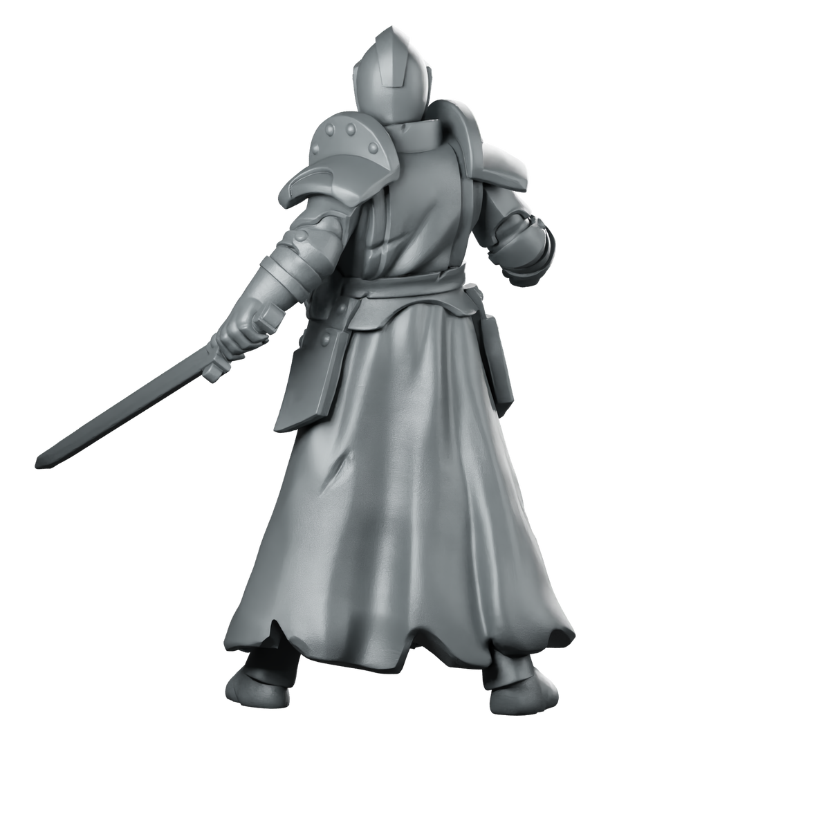 Priest Fight 2 Miniature Armoured Knight Swordsman Miniature 360 Spin 05