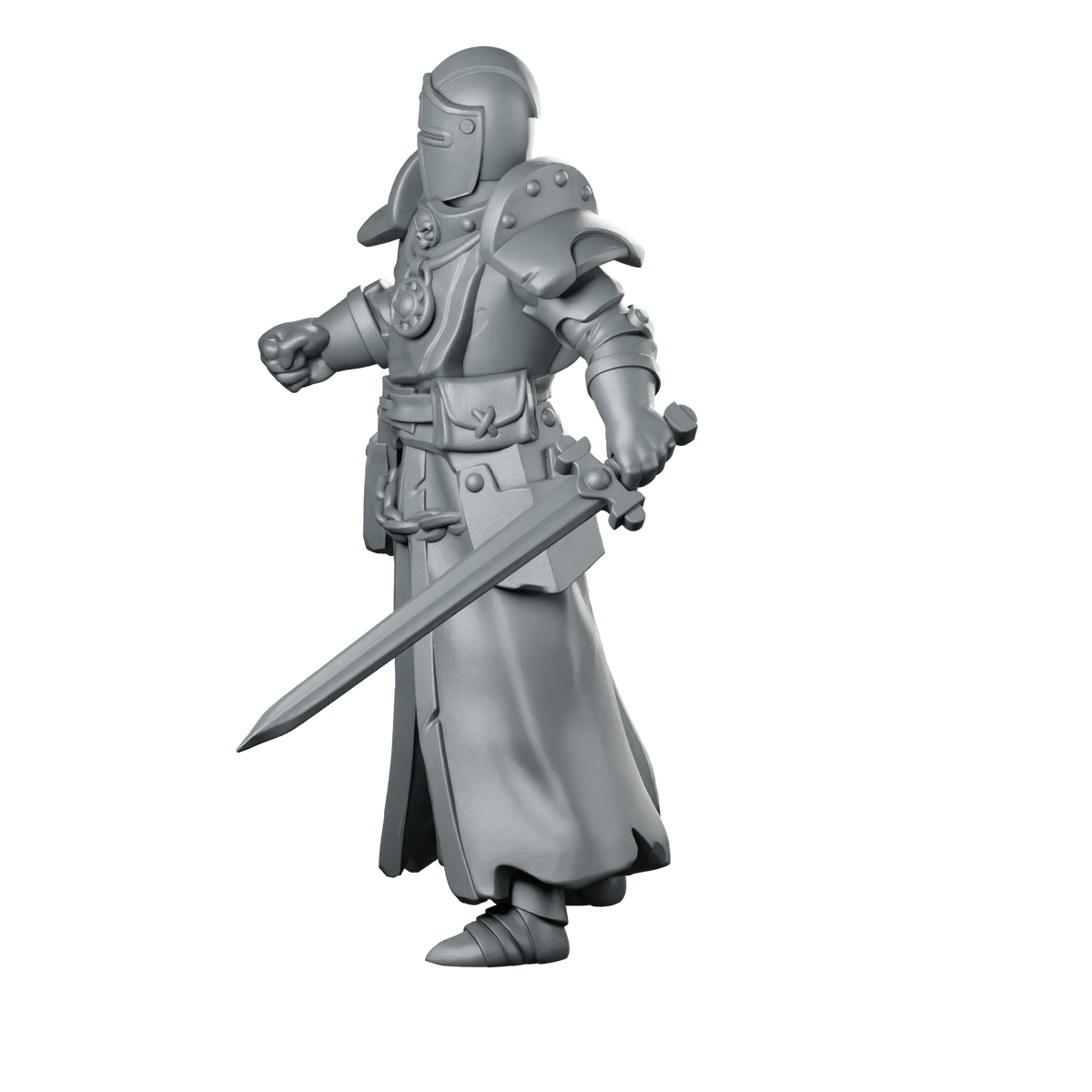 Priest Fight 2 Miniature Armoured Knight Swordsman Miniature 360 Spin 07