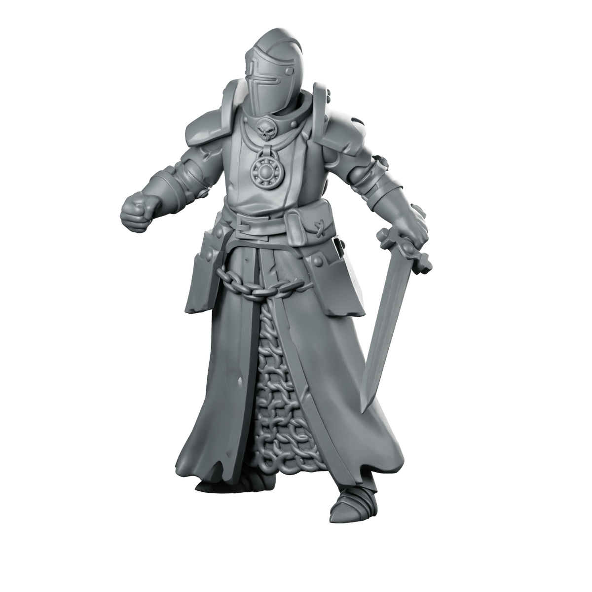 Priest Fight 2 Miniature Armoured Knight Swordsman Miniature 360 Spin 08