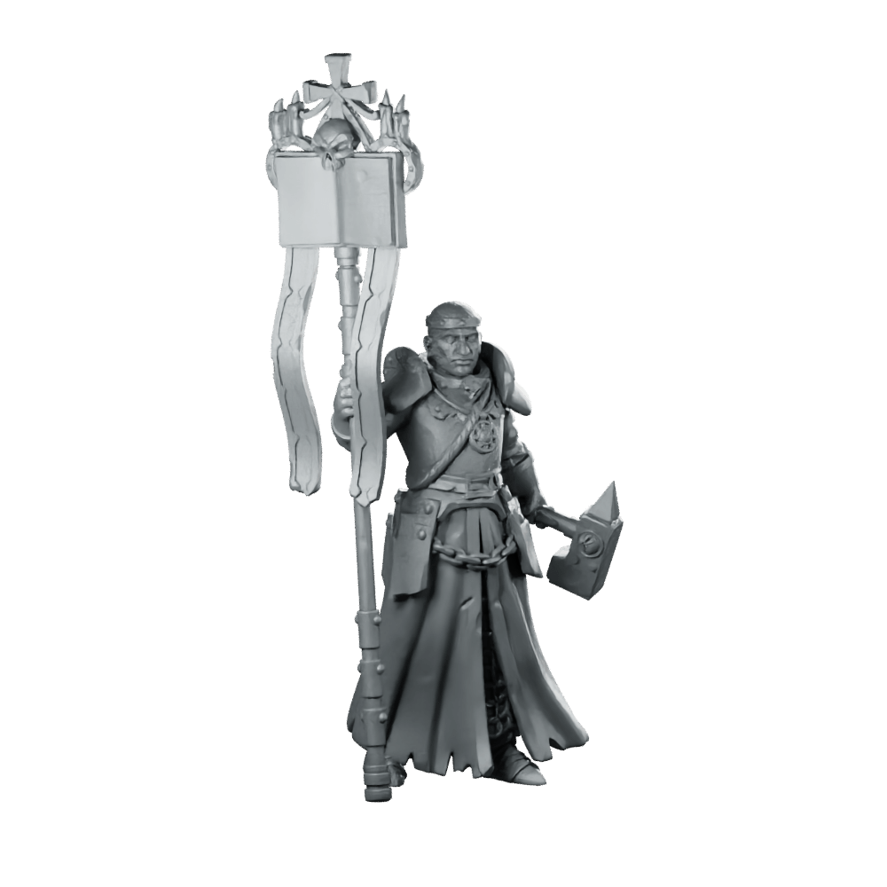 Priest Flag Miniature Battle Standard Bearer - Galaad - We Print Miniatures