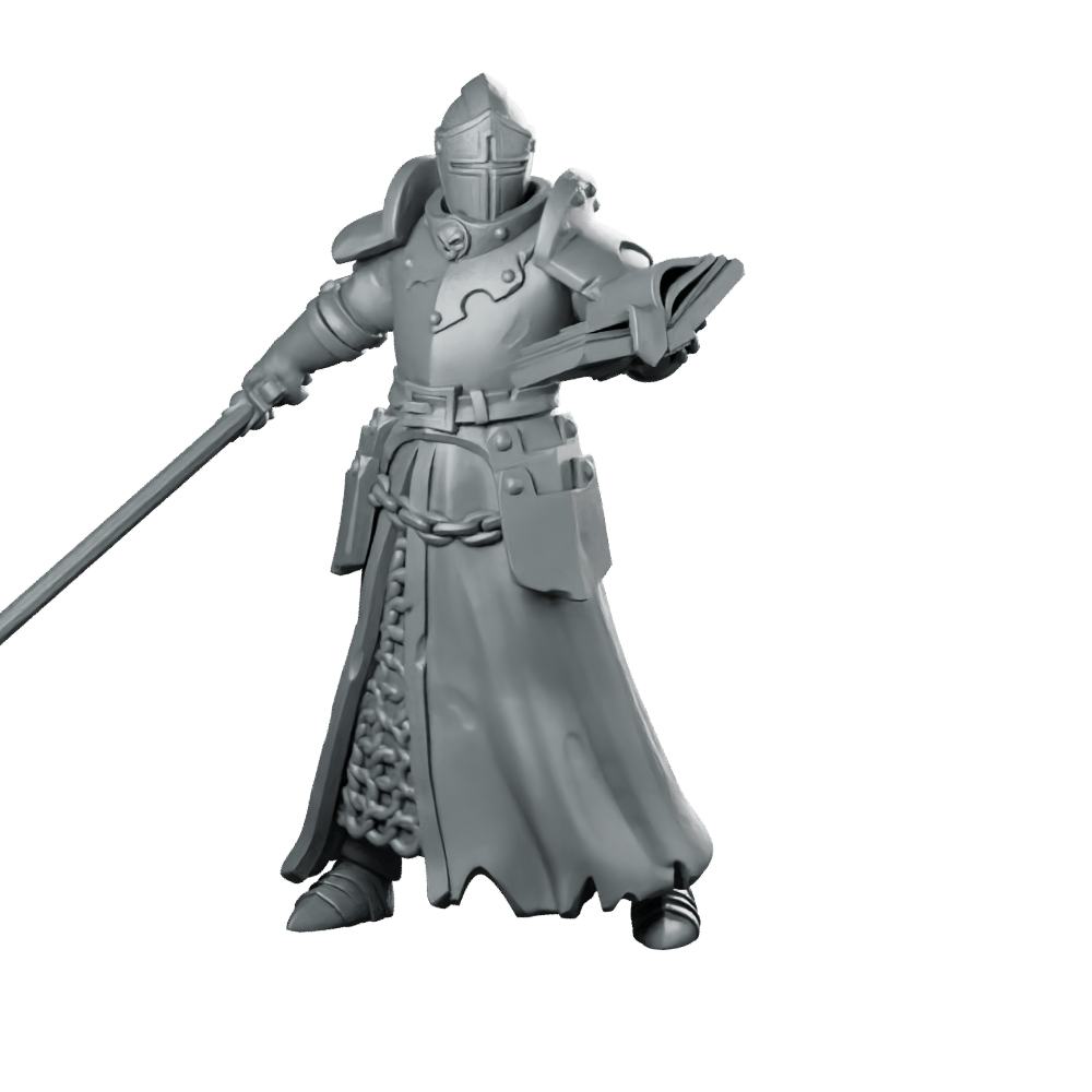 Priest Hold Book 2 Miniature Armoured Knight - Galaad - We Print Miniatures