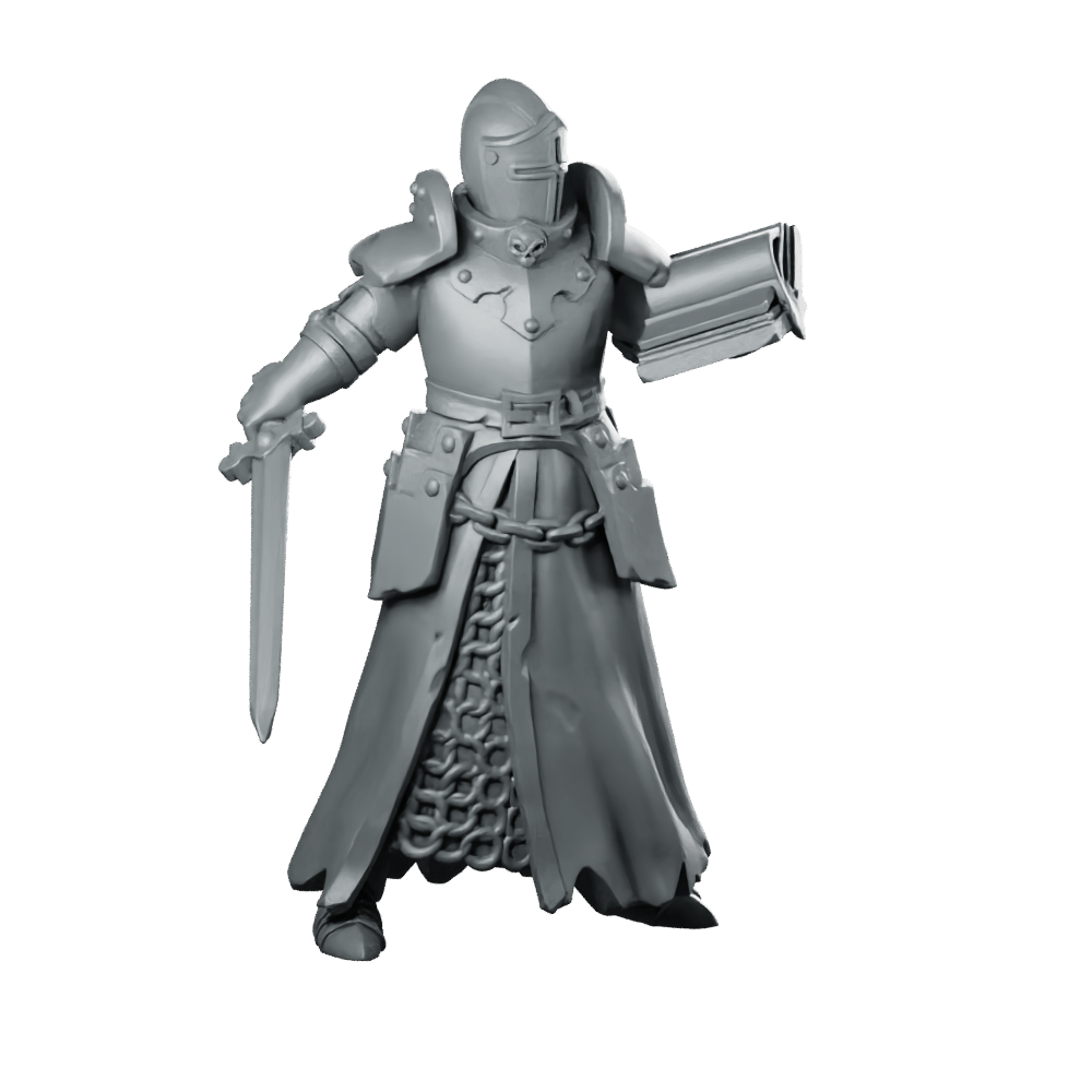 Priest Hold Book 2 Miniature Armoured Knight - Galaad - We Print Miniatures
