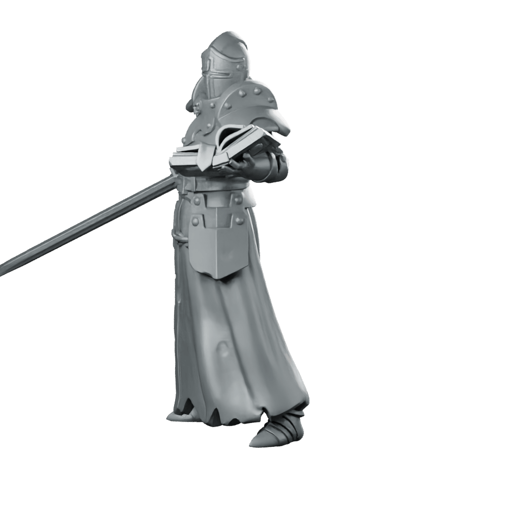 Priest Hold Book 2 Miniature Armoured Knight - Galaad - We Print Miniatures