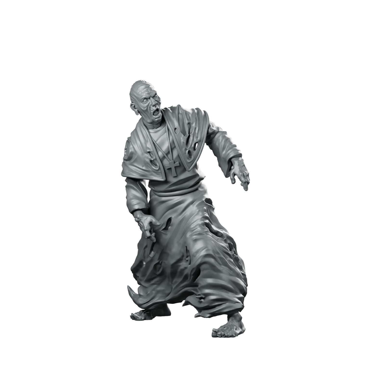 Priest Zombie Miniature Zombie Priest Undead Miniature 360 Spin 01