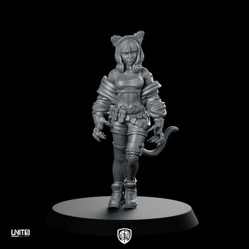 Primal Carbon Fang 1 Miniature Cyberpunk Infiltrator Operative - Unit9 - We Print Miniatures
