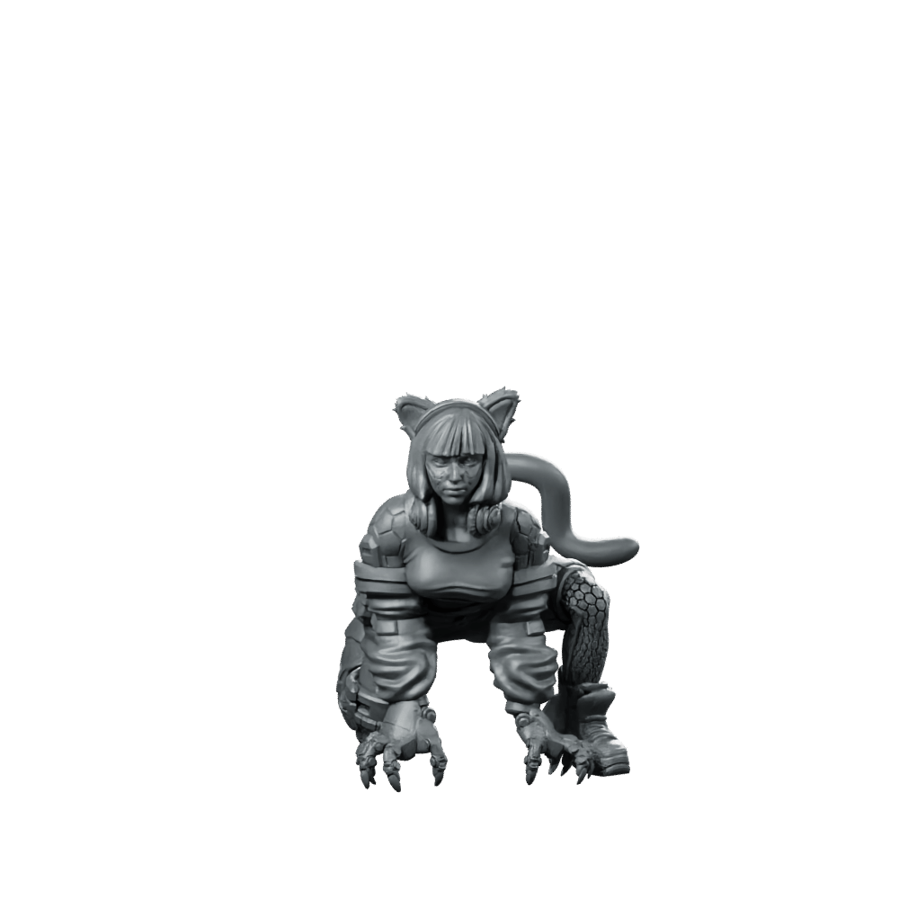 Primal Carbon Fang 2 Miniature Cyberpunk Assassin Stealth - Unit9 - We Print Miniatures