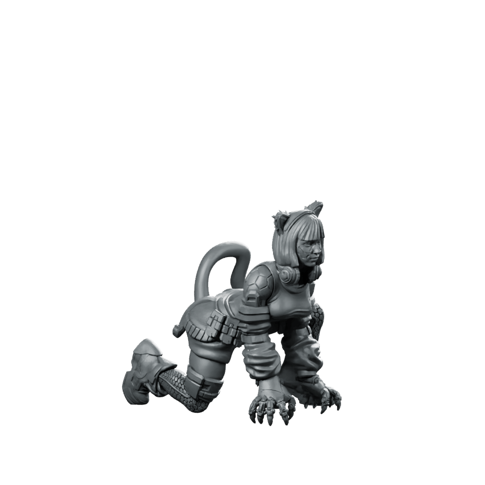 Primal Carbon Fang 2 Miniature Cyberpunk Assassin Stealth - Unit9 - We Print Miniatures