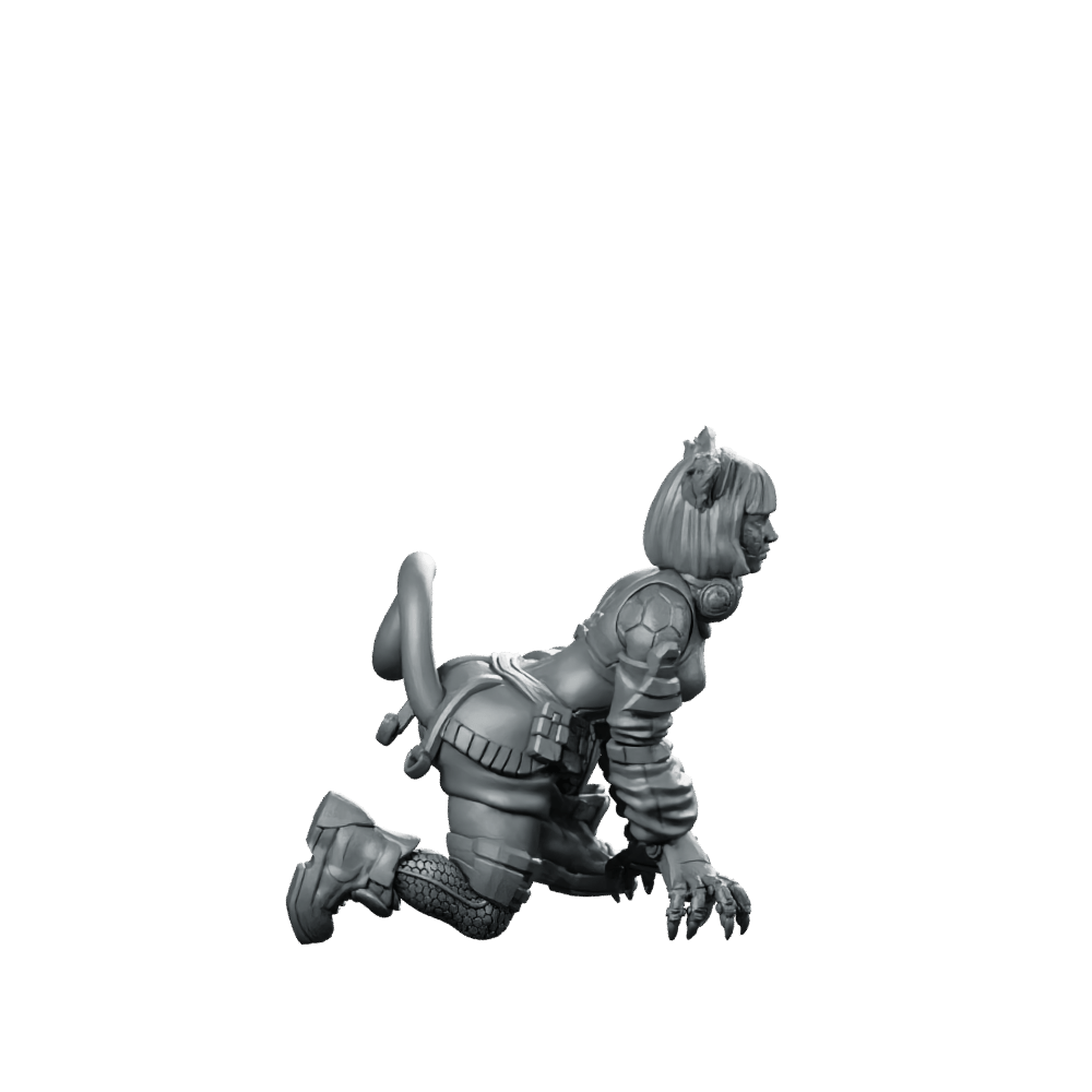 Primal Carbon Fang 2 Miniature Cyberpunk Assassin Stealth - Unit9 - We Print Miniatures