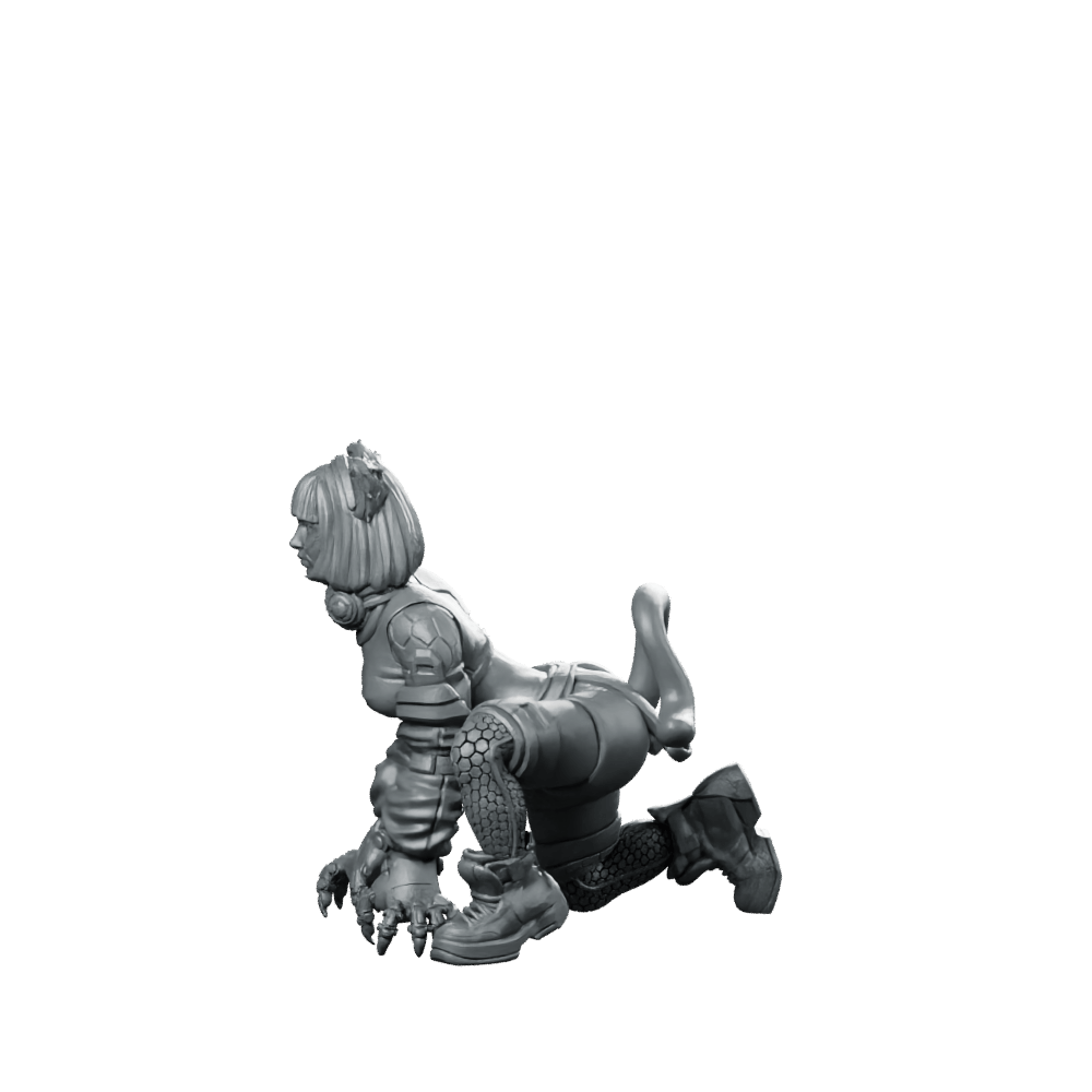 Primal Carbon Fang 2 Miniature Cyberpunk Assassin Stealth - Unit9 - We Print Miniatures