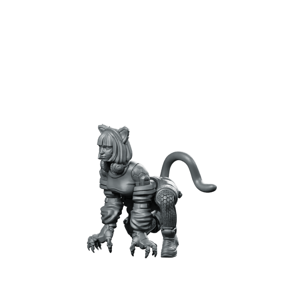 Primal Carbon Fang 2 Miniature Cyberpunk Assassin Stealth - Unit9 - We Print Miniatures