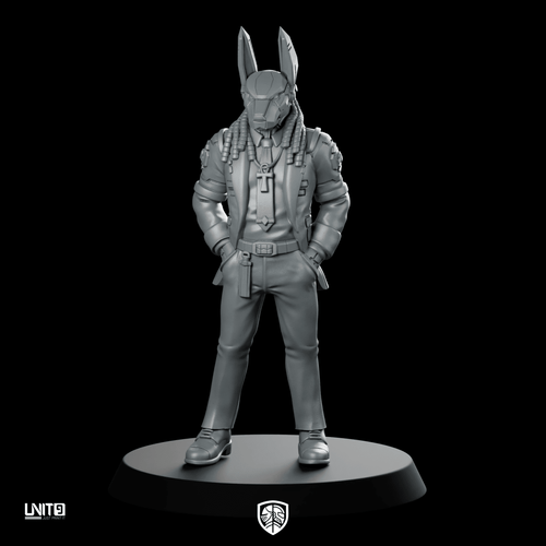 Primal Jackal p1 Miniature Cyberpunk Tactician Operative Character - Unit9 - We Print Miniatures