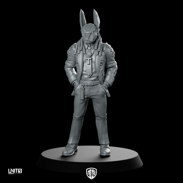 Primal Jackal p1 Miniature Cyberpunk Tactician Operative Character