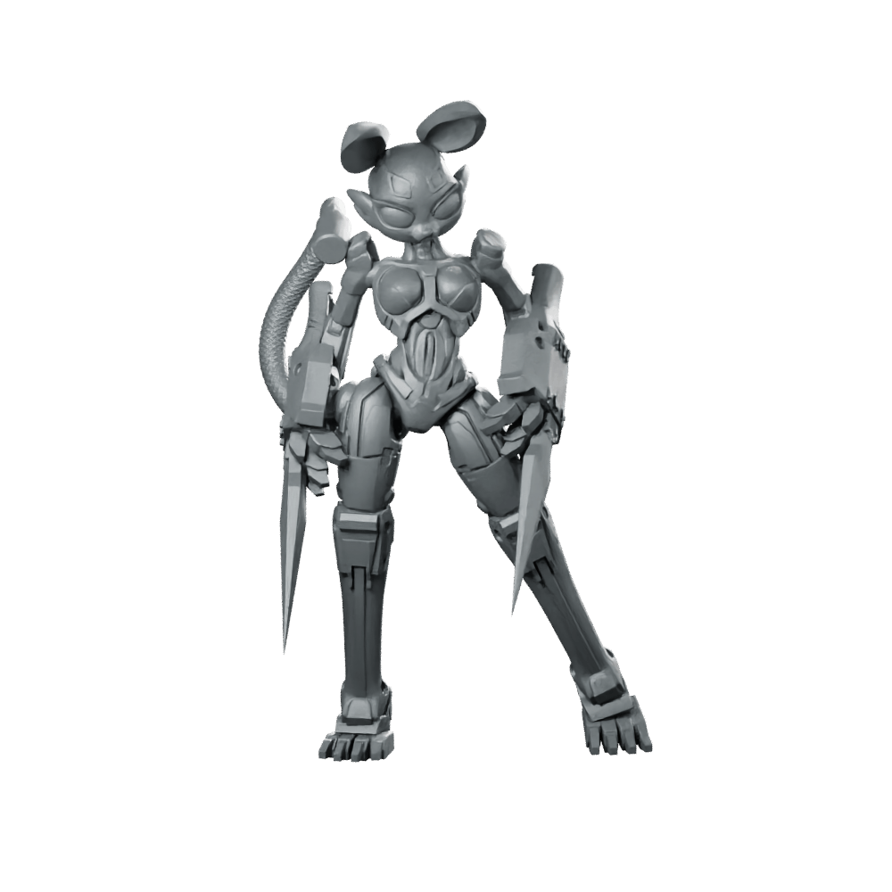 Primal Lagbyte v2 Miniature Cyberpunk Cyborg Alien Assassin - Unit9 - We Print Miniatures