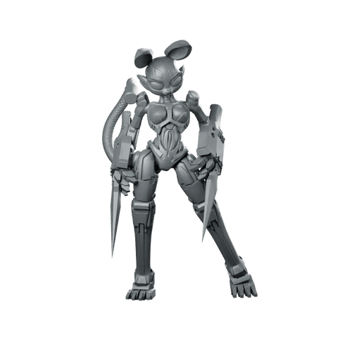Primal Lagbyte v2 Miniature Cyberpunk Cyborg Alien Assassin - Unit9 - We Print Miniatures
