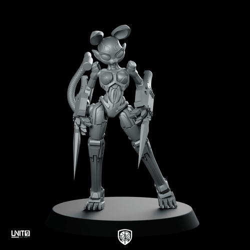 Primal Lagbyte v2 Miniature Cyberpunk Cyborg Alien Assassin - Unit9 - We Print Miniatures
