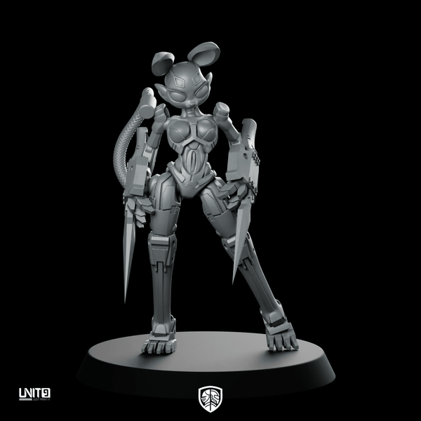 Primal Lagbyte v2 Miniature Cyberpunk Cyborg Alien Assassin - Unit9 - We Print Miniatures