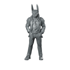 Primal Jackal p1 Miniature Cyberpunk Tactician Operative Character Miniature 360 Spin 01