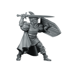 Prince Fantasy Miniature Armored Sword Shield Hero Miniature 360 Spin 01