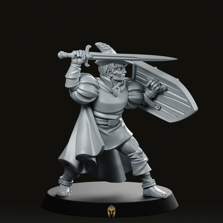 Prins Fantasy Miniatuur Gepantserd Zwaard Schild Held