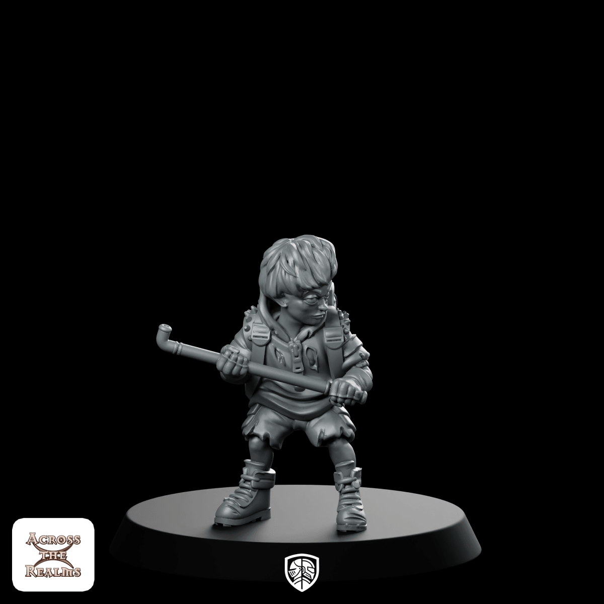 Miniature Street Urchin Boy Idle Miniature - Across The Realms - We Print Miniatures