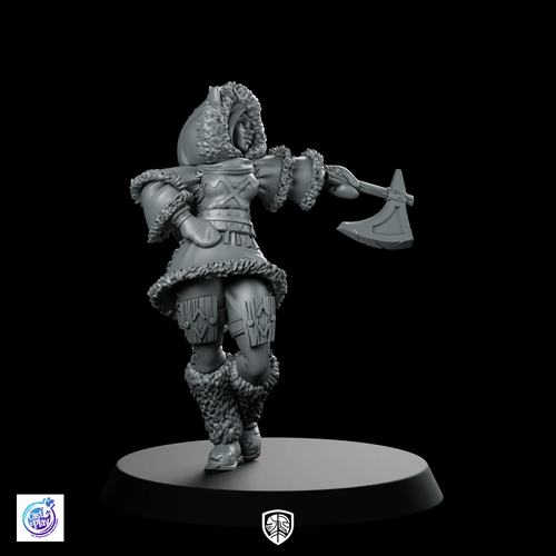 Akna Amak Miniature Frost Huntress Axe - CastNPlay - We Print Miniatures