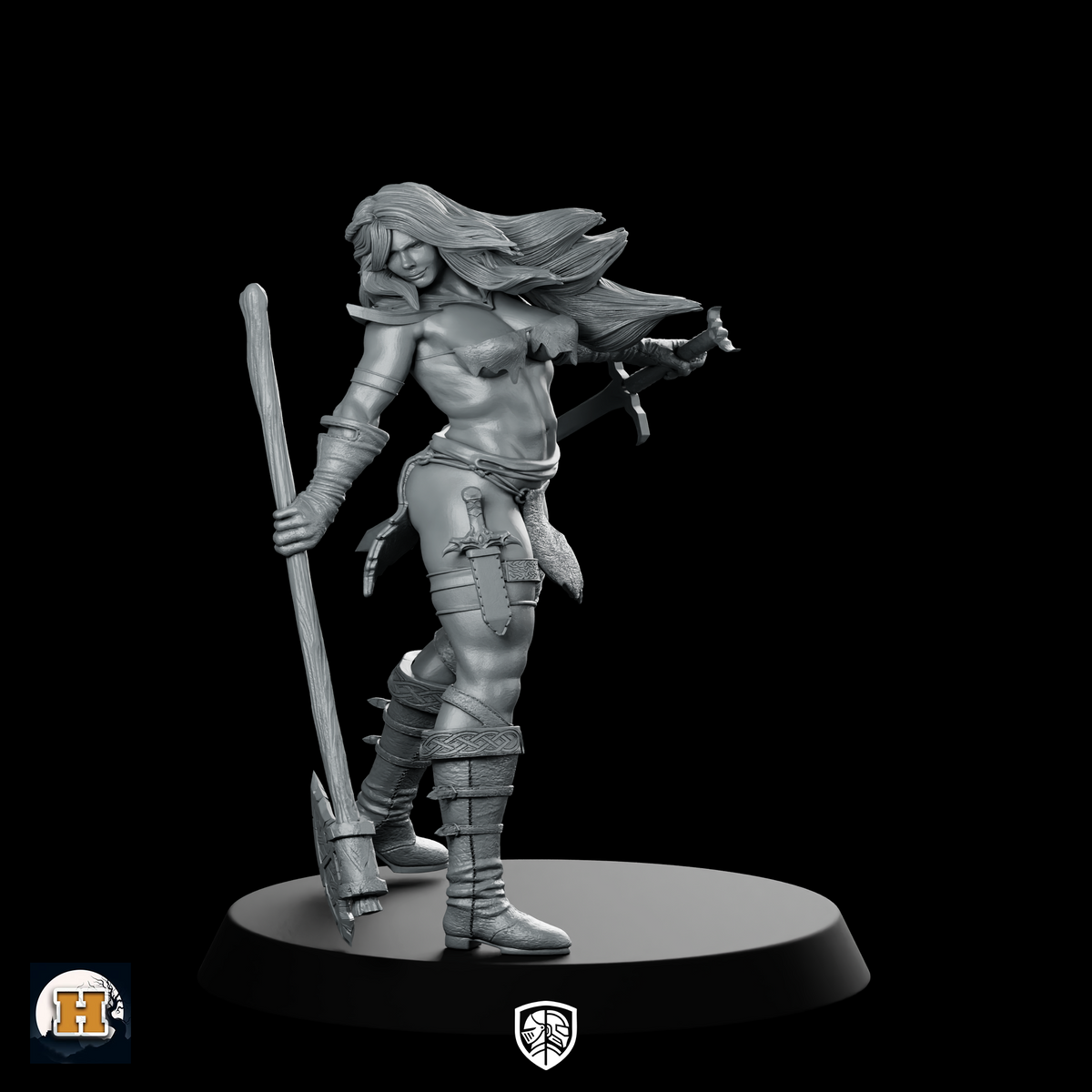 Astrid Stormcaller 32 Miniature Female Barbarian Warrior