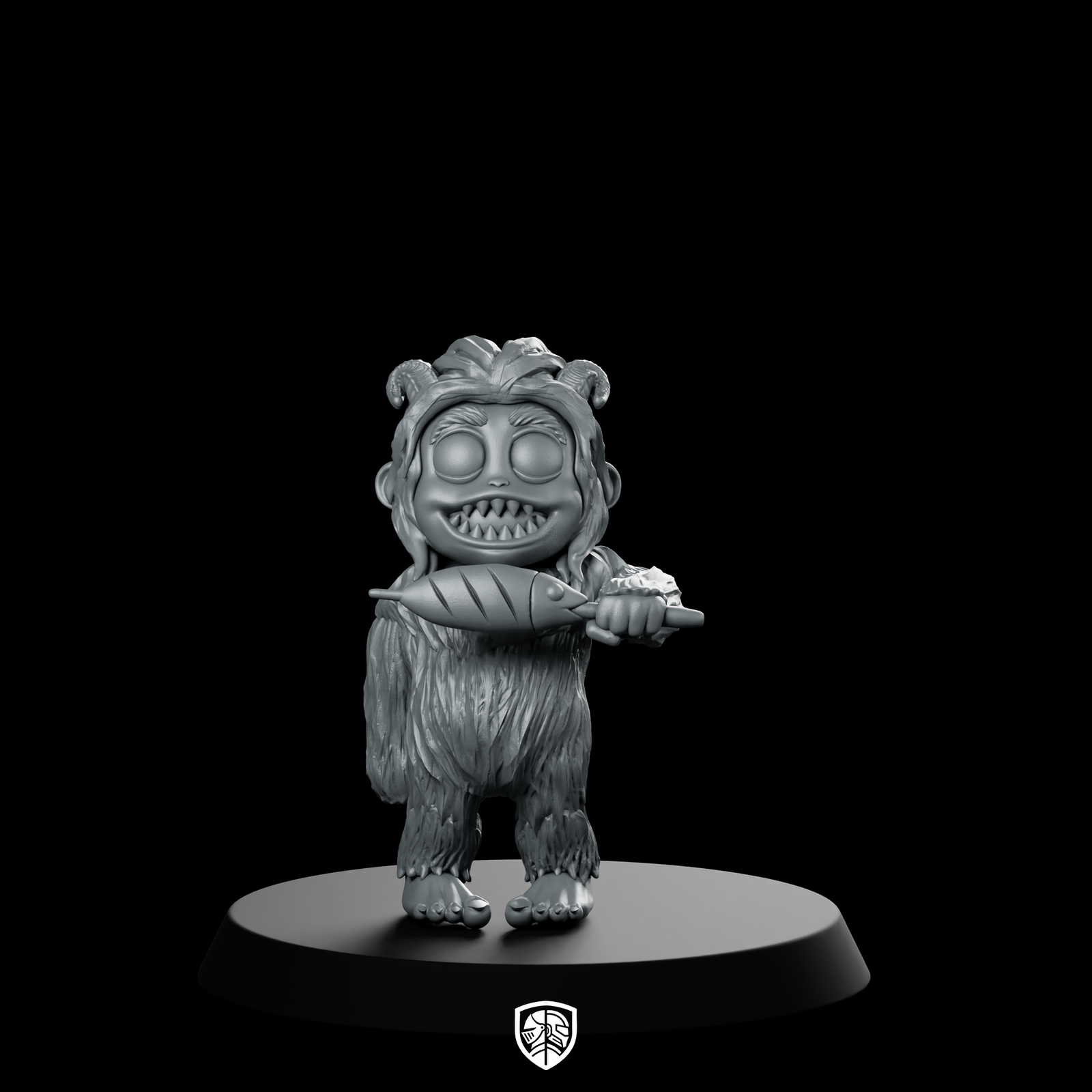 Baby Yeti Eating Chibi Monster Mascot