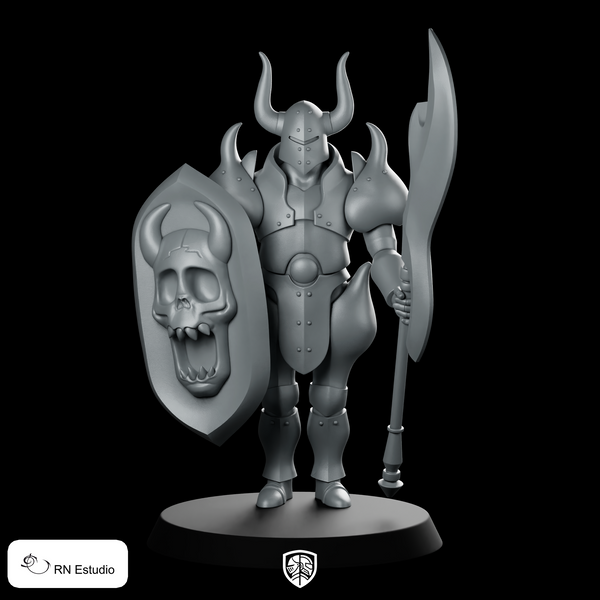 Bad Karmour Miniature Horned Skull Shield Spear