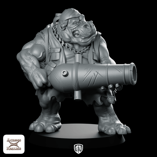 Bartholomew Jenkins Miniature Bulldog Buccaneer Cannoneer - Across The Realms - We Print Miniatures