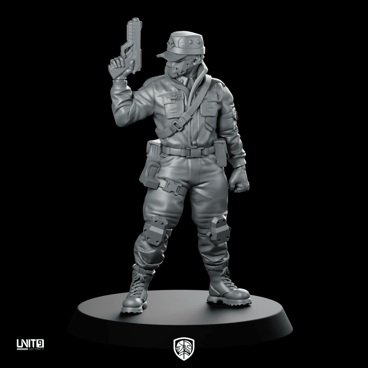 Black Cell V1 Miniature Masked Trooper Pistol - UNIT9 - We Print Miniatures