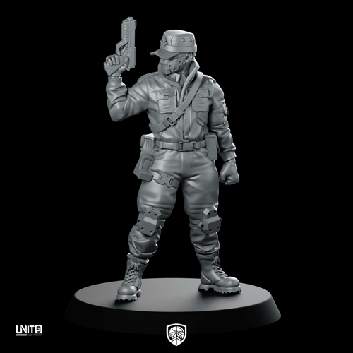 Black Cell V1 Miniature Masked Trooper Pistol - UNIT9 - We Print Miniatures