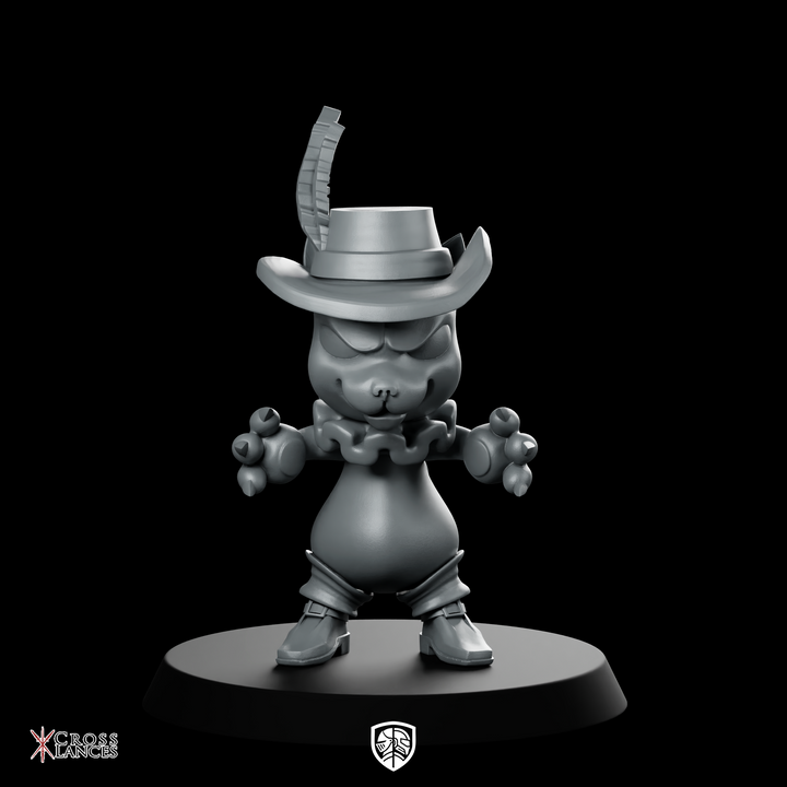 Cat1 Chibi Rogue Miniature Swashbuckler Feathered