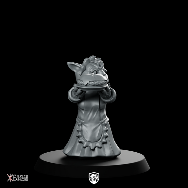 Cat With Pie Miniature Kobold Tavern Maid