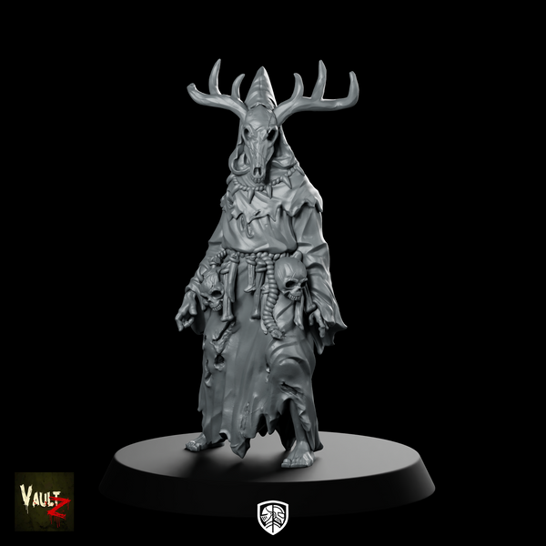 Cultist1 WPM Miniature Antlered Skull Cultist Robed