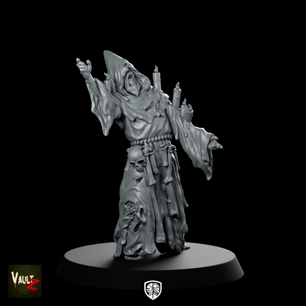 Cultist3 Miniature Undead Necromancer Robed Skeletal Cultist
