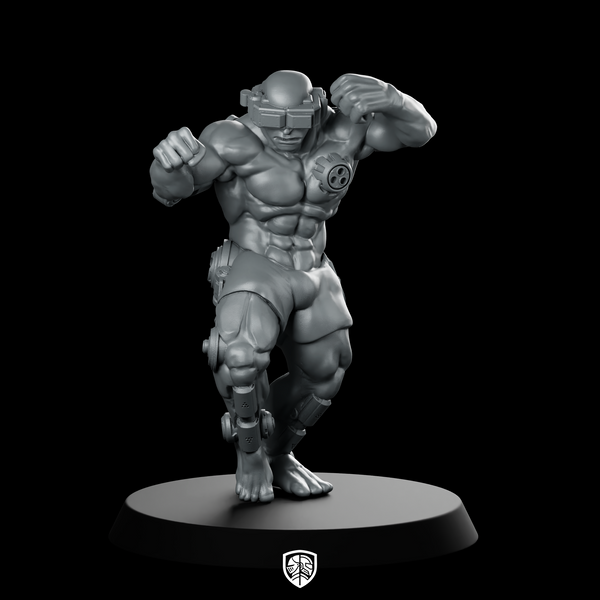 Cyberpunk Muay Thai Fighter B Cyber Brawler