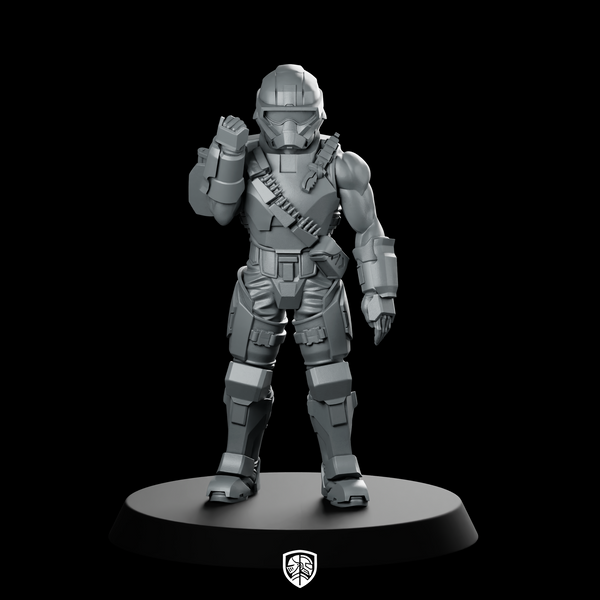 Democracy Troopers Hellraider A1 Trooper Salute