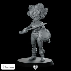 Dq Sofia Product Render Miniature Sword Shield - RN Estudio - We Print Miniatures