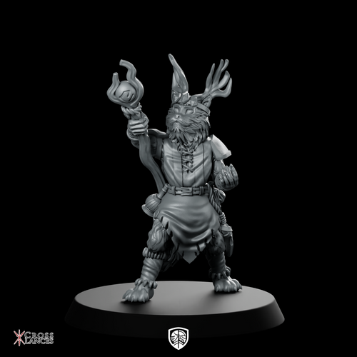 Druid Cat Miniature Antlered Beastfolk Shaman