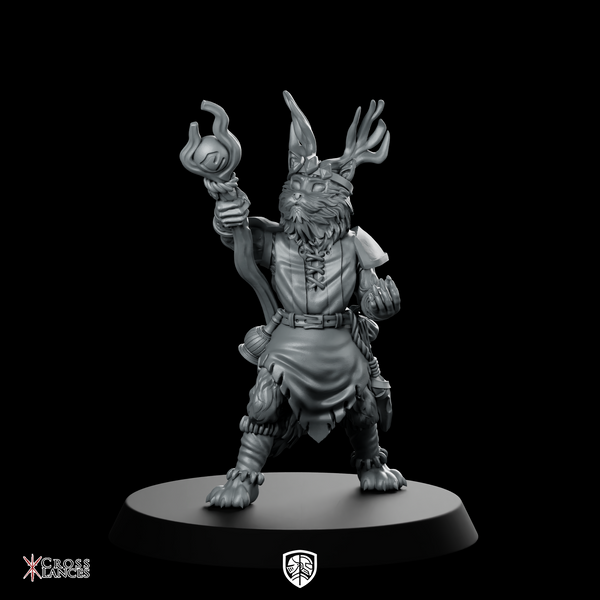Druid Cat Miniature Antlered Beastfolk Shaman