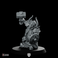 Dw1 Dwarf Warrior Miniature Horned Armour